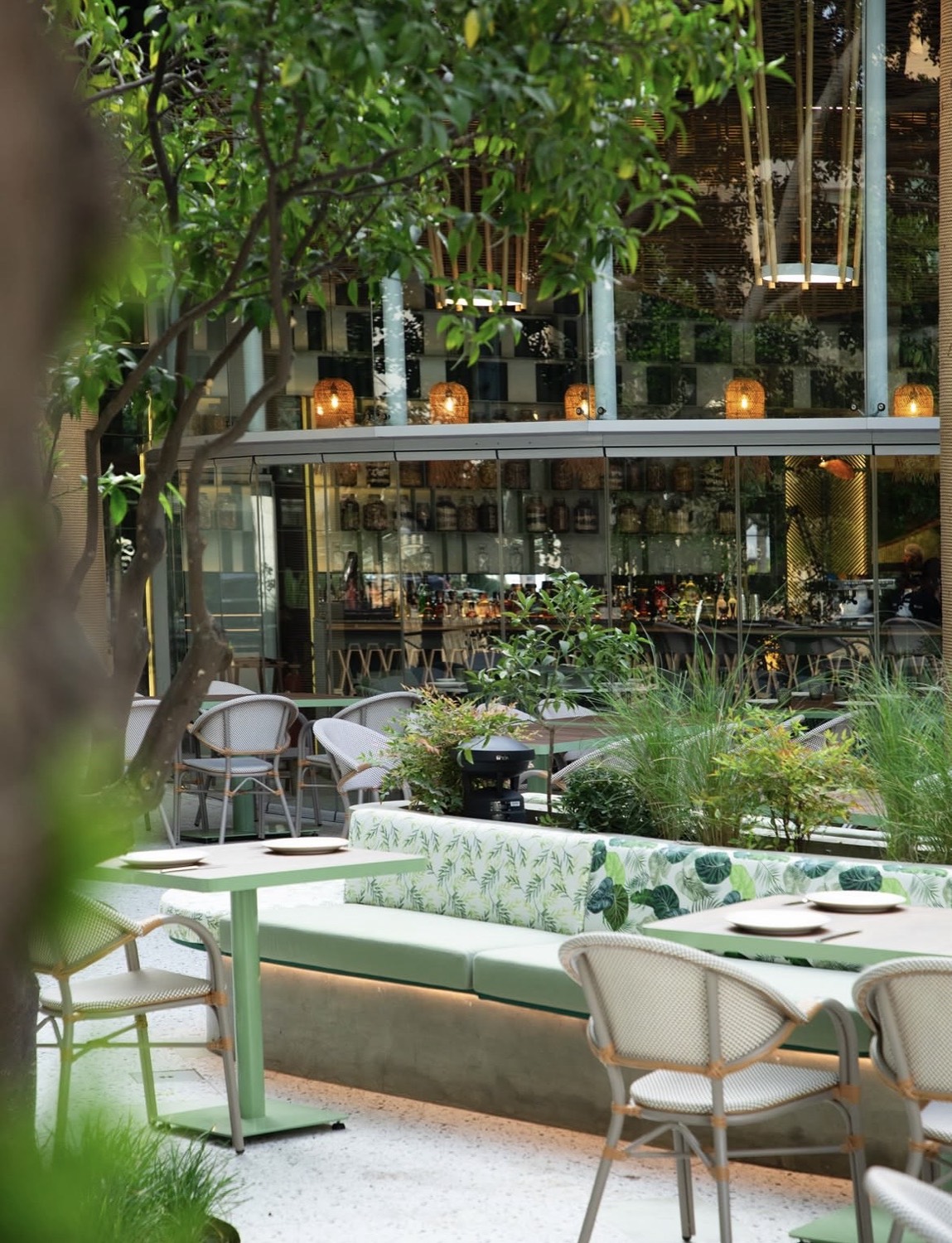 Planted terrace seating