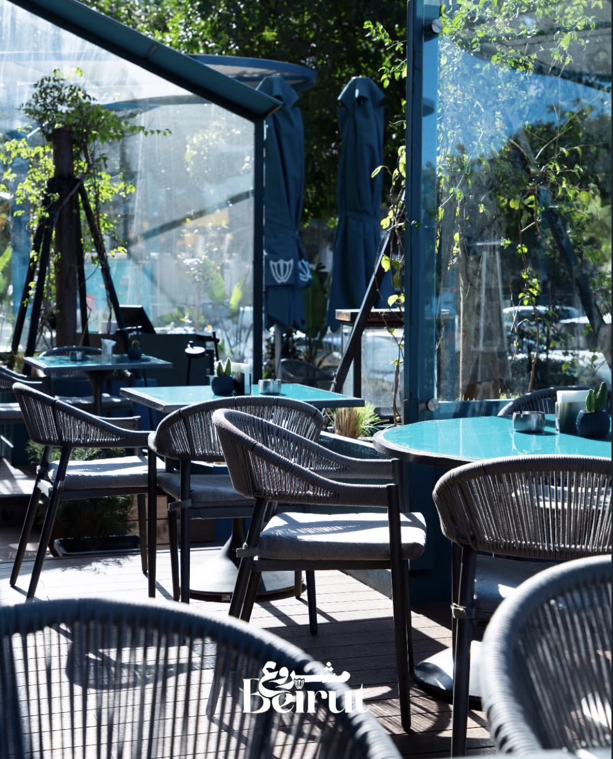 The glazed terrace by day